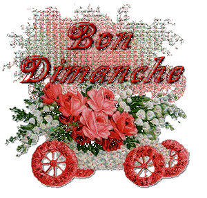 Gif animé Bon dimanche charrette de fleurs